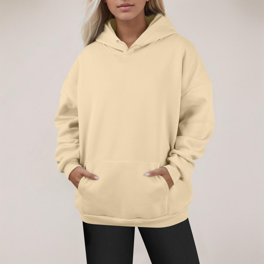 Женские модные повседневные универсальные повседневные толстовки с круглым вырезом, однотонные топы с длинными рукавами