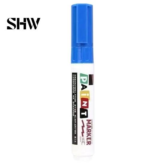 Rubber Tire Paint Pens 12 Colors Flat Tip Marker, Oil Based Broad Pen for Metal Heavy Duty Steel Glass Leather, Waterproof Quick Dry Touch Up