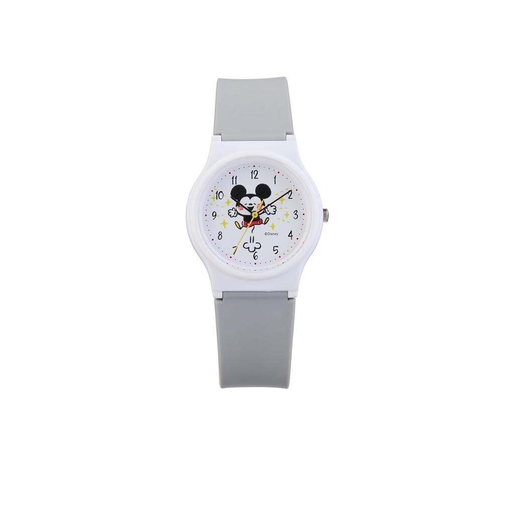 Аналоговые часы Citizen QQ с водонепроницаемым уретановым ремешком Kanahei Mickey Mouse 10 ATM, модель V06A-513VK, серые, для девочек.