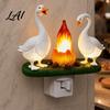 Party Atmosphere Lamp Goose Campfire Night Light 3D Small Electric Faux Flame