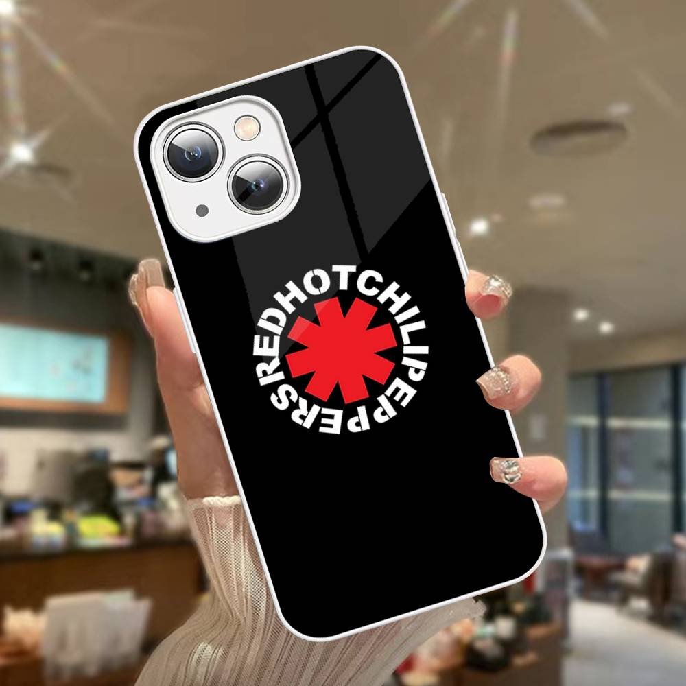 Закаленное стекло Red Hot Chili P-Peppers Band для iPhone 14 13 12 11 Pro Mini XS MAX 14Plus X XS XR Чехол