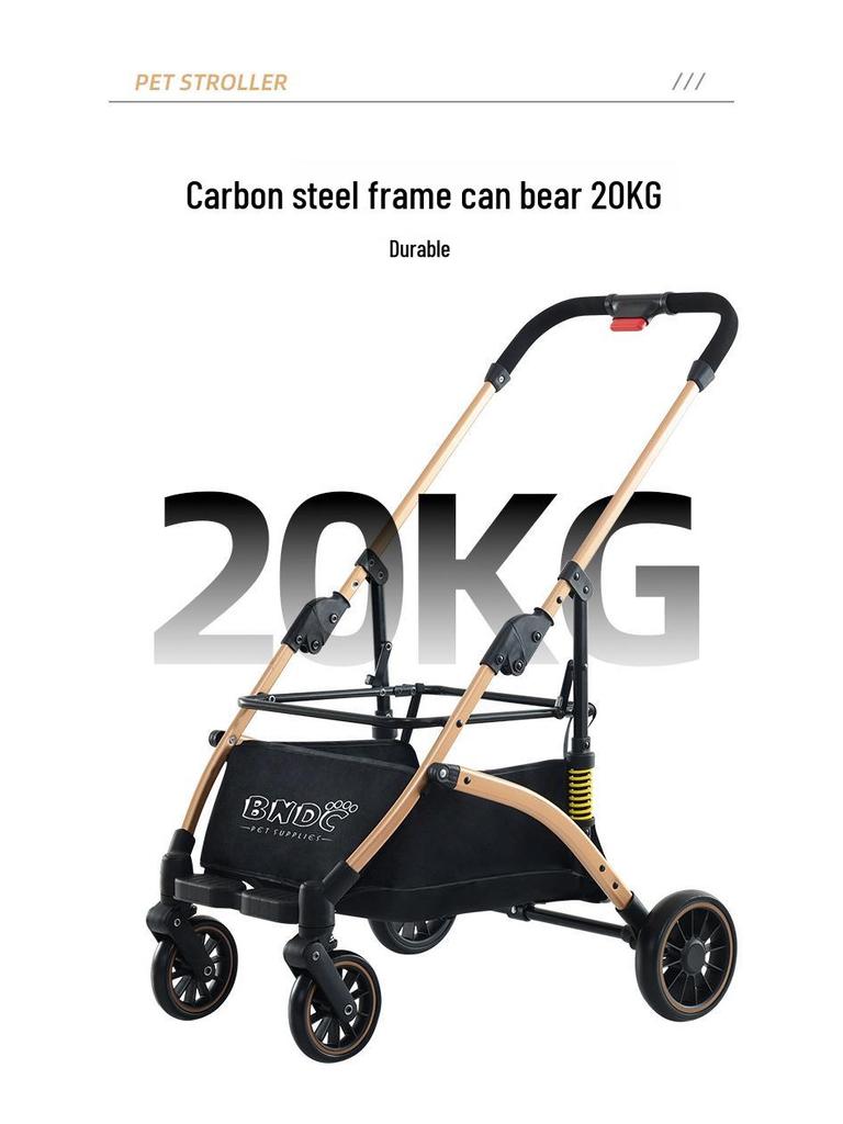 BNDC Universal Large Space Foldable Pet Stroller for Cats and Dogs