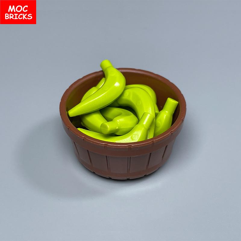 Нетоксичные кубики Moc Овощи Еда Фрукты Строительные блоки Городские Аксессуары Виноград Ананас Коробка Фермерская Сцена Игрушка Друзья Детские Игрушки