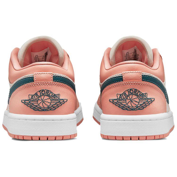 Air Jordan 1 Low Light Madder Root Женские кроссовки Розовый Темно-Тил-Зеленый DC0774-800