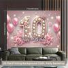 2D 10th Birthday Crown Backdrop Banner for Princess Themed Party Supplies
