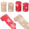 Natural Party DIY Hessian Edge Wedding Merry Christmas Lace Ribbon Sisal Trim Jute Burlap Snowflake