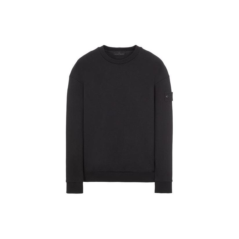 STONE ISLAND Ghost Pieces Black Label Однотонная толстовка с логотипом, круглым вырезом, длинным рукавом, мужская толстовка 7715633F3-V0029