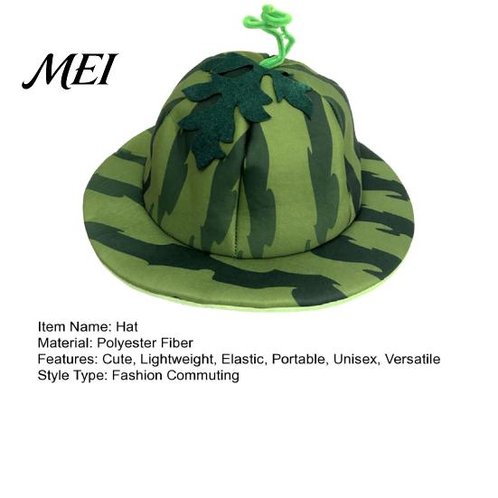 Eye-catching Themed Party Hat Watermelon Hat, Wide Brim Sun Visor for Costume Parties, Joyful Holiday Event Lightweight Elastic Unisex Headwear Summer