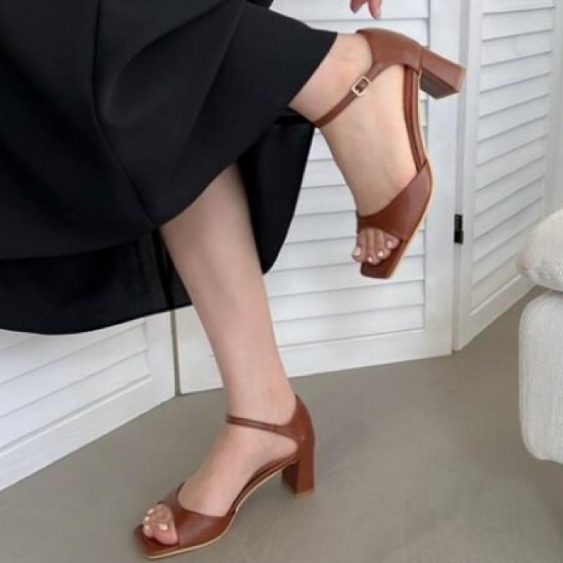 New Arrivals Open Run Damain Sandal Summer Women Ankle Strap Fashion Heel
