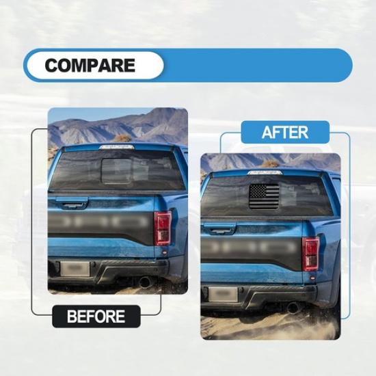 Черная наклейка на заднее среднее окно с американским флагом для Ford F150 F250 F350 2015-Вверх НОВЫЙ