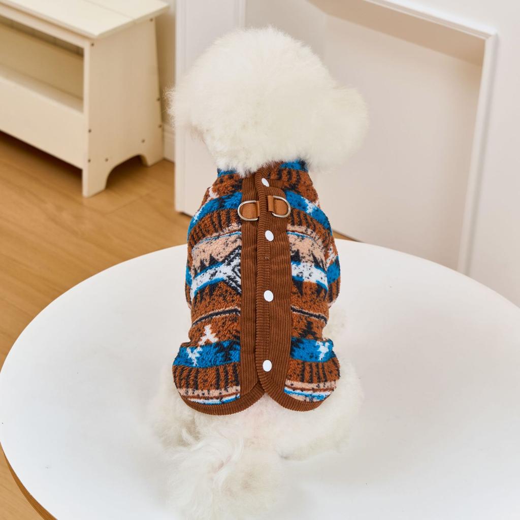 Warm Autumn Winter Dog Clothes Bear Teddy Small Dogs Thermal Pulling Cold Resistant Pet National Style Two Feet Clothes