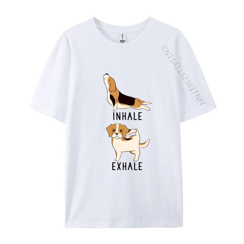Inhale Exhale Beagle Yoga Tshirt Unisex Humorous TShirt Cotton Tees Harajuku TShirt Anime Printed Tshirt