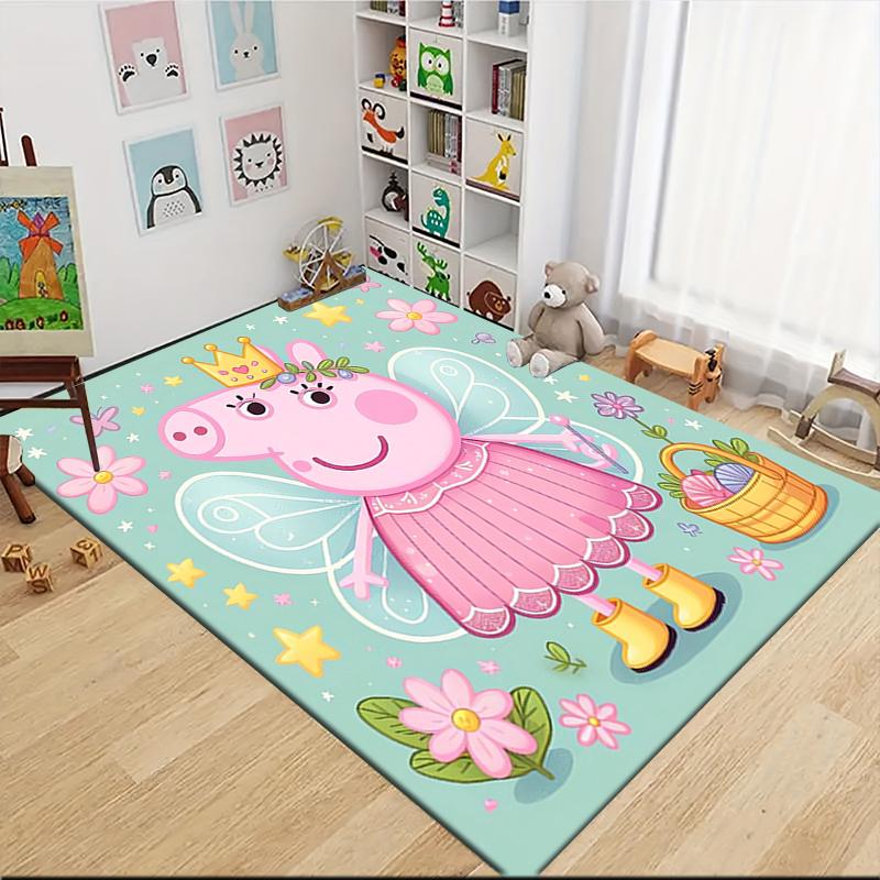 1Pc Peppa Pig Fairy Tale Carpet Rug Customizable Soft Washable Antislip Home Living Room Sofa Mats Personalized Rug 0917111