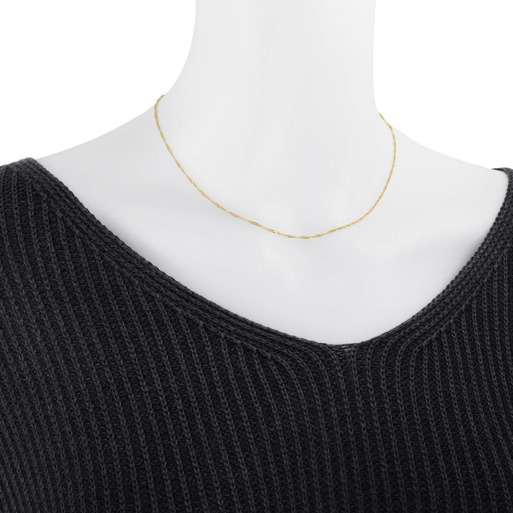 Ожерелье из чистого золота K24 с винтом, ширина 40 см, золотая цепочка с сертификационным знаком Mint [SPERANZA] 1,28 мм, женская