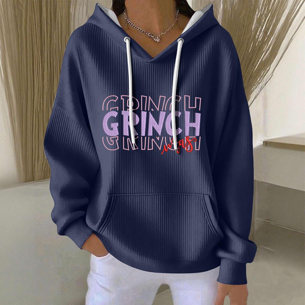 Женская модная повседневная толстовка с длинными рукавами и принтом рождественского ангела