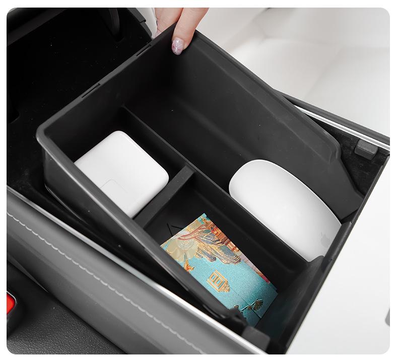 Tesla Model 3/Y Подлокотник Двухслойный силиконовый ящик для хранения