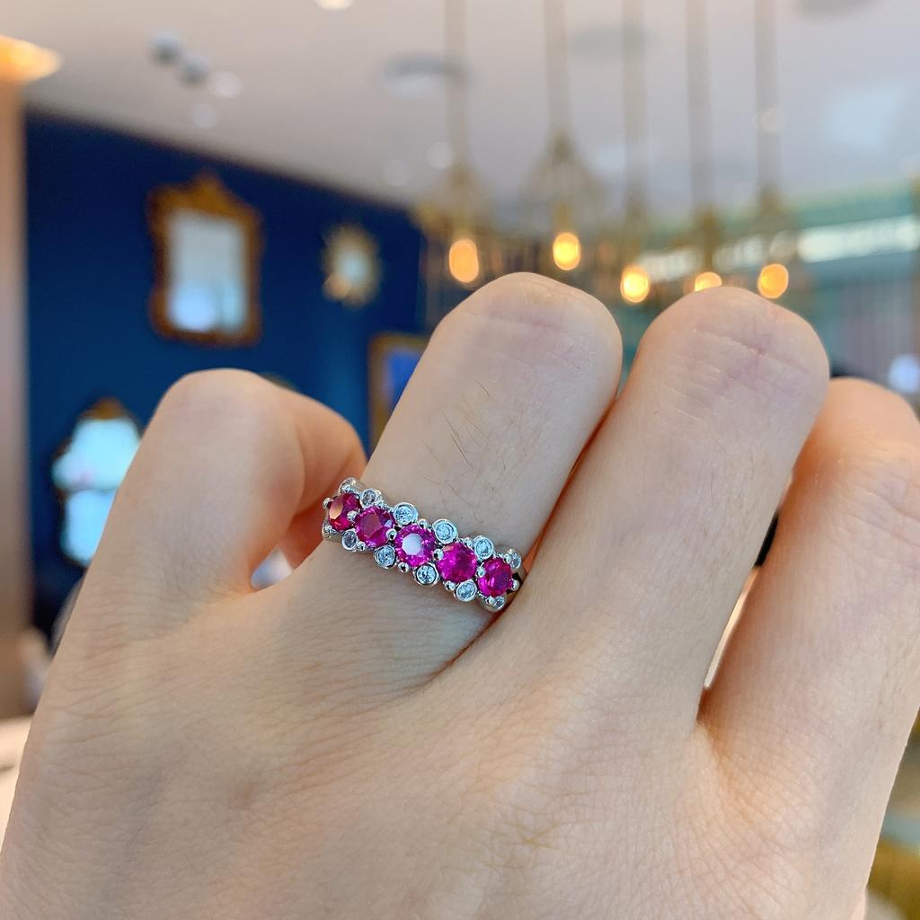 Simple Color Simulation Micro-Inlaid Jewelry Ring With Goods