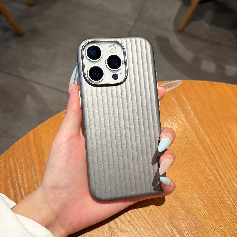 Модный 3D-чехол с гофрированной полосой, противоударный, для iPhone 17 16 15 14 13 12 Pro Max, Бизнес-багаж, Жесткая защитная крышка Funda