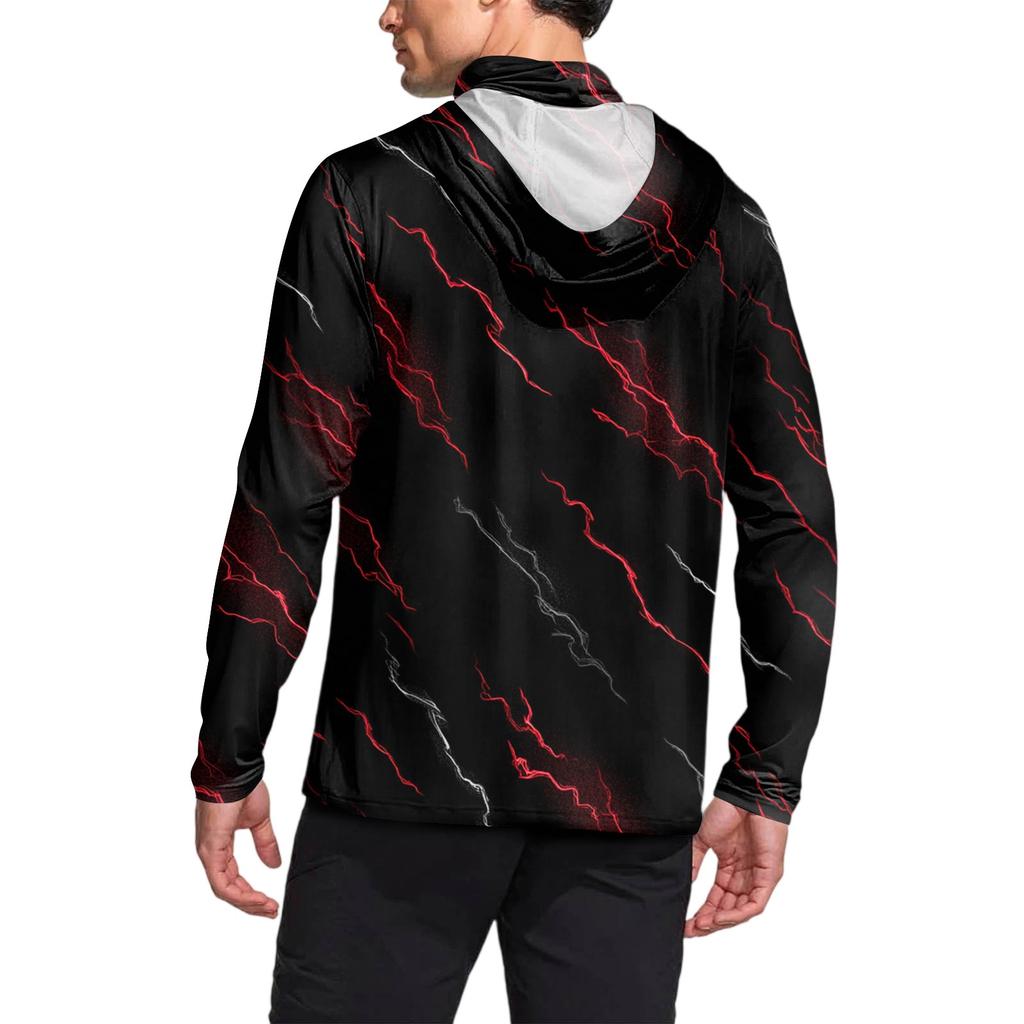 Мужская рубашка с маской Легкая с длинным рукавом Капюшон Для пеших прогулок Рыбалки Для выступлений