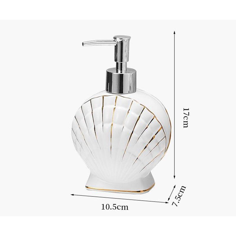 Бутылка с эмульсией в виде ракушки, керамический дозатор для мыла, контейнер с золотой каймой, аксессуары для ванной комнаты, гостиничный шампунь, контейнер для снятия макияжа
