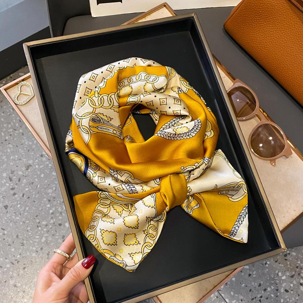 Long silk scarf women's new scarf versatile autumn and winter foreign style fashion matching shirt tied bag square scarf scarf