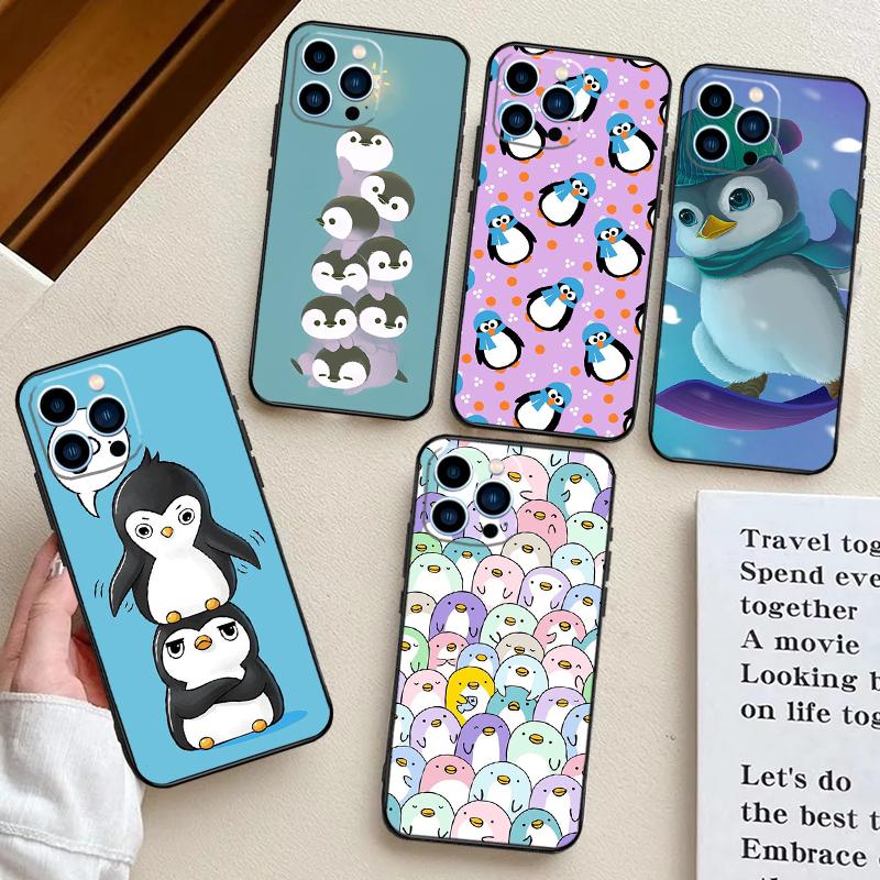 Милый Мультяшный Пингвин Чехол для Телефона Для Samsung Galaxy S25 S23 S22 S21 S20 S24 Ultra S9 S10 Plus S25 FE Задняя Крышка