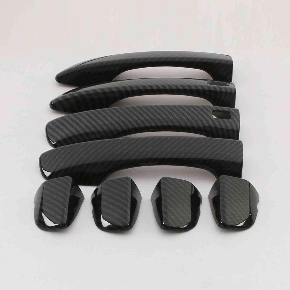 FOR Second generation Volkswagen Tiguan R-Line 2017- Accessory glossy carbon fibre pattern door handle covers trim 2018
