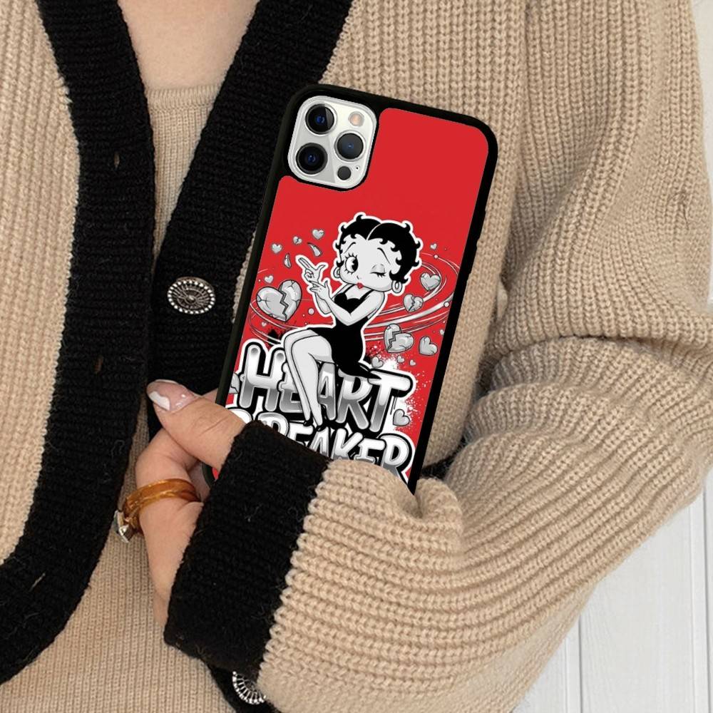 Анимация B-Бетти Буп Защитный чехол для телефона из ПК+ТПУ для IPhone 17 16 Pro Max 15 Plus 14 13 12 11 Чехол