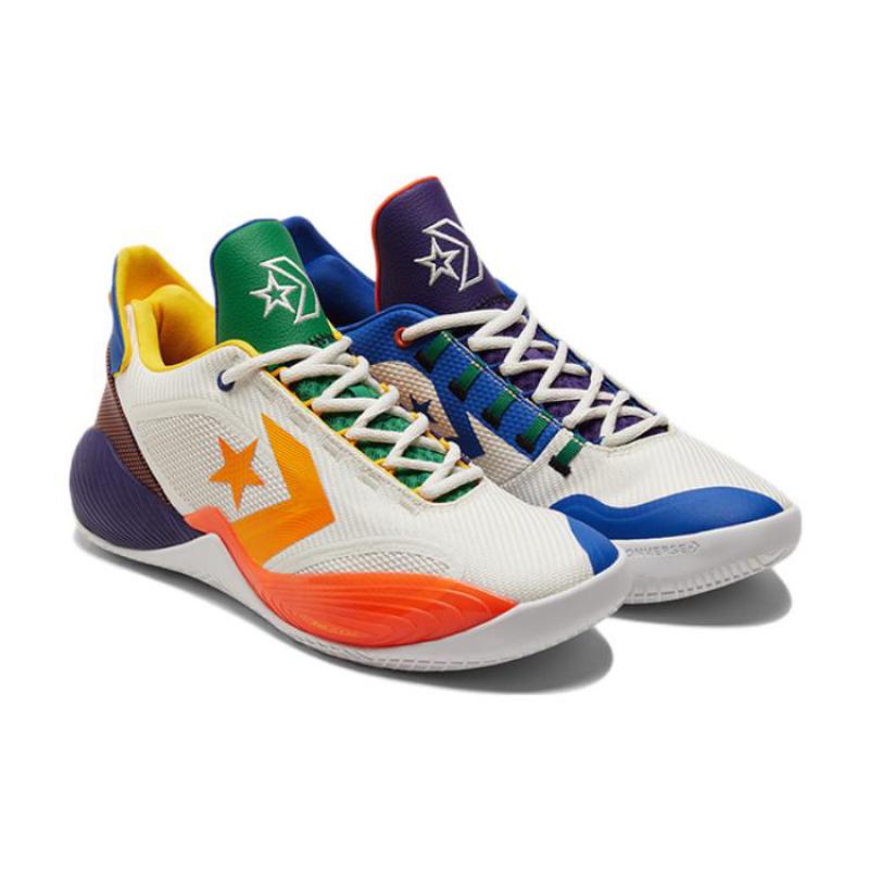 Converse All Star BB Shift Круглый носок Ткань Синтетическая кожа ТПУ Амортизация Низкие Баскетбольные кроссовки Унисекс Белый Серый Коричневый