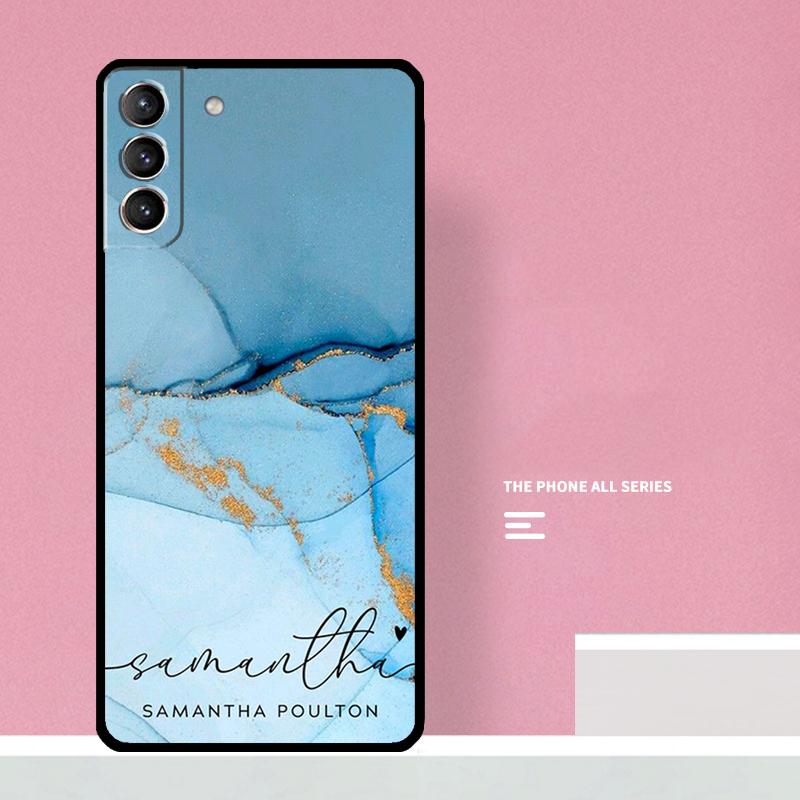Персонализированный Мраморный Чехол с Именем на Заказ Для Samsung Galaxy S23 S22 Ultra Plus S8 S9 S10 Plus Note 10 20 S21 FE S20 FE Чехол