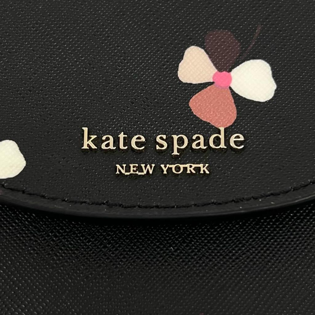 Kate Spade Цветочный узор Сумеречные Бутоны Сумка на плечо кожаная черная Женская Б/у