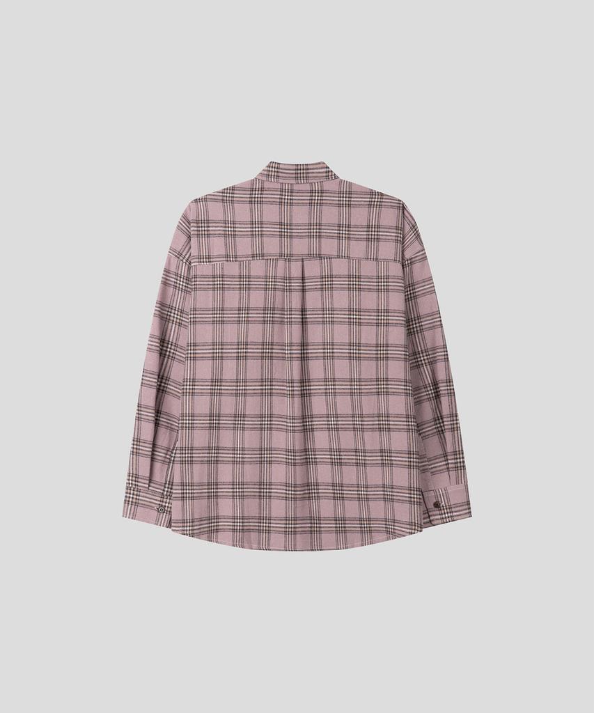 BLACK MOMENT High-Density City Boy Regular Oversized Shirt [Dust Pink Check]