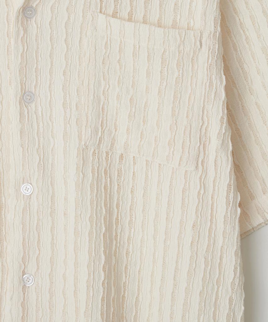 JOJILONG Jn160 Крючком Открытый Воротник Рубашка 1/2 - Айвори