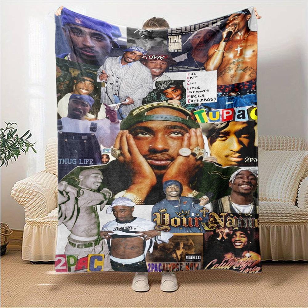 2pac Customize Your Name Blanket Cozy Personalized Blanket Comfortable Throw For Couch Living Room Office Bedding Ideal for All Seasons