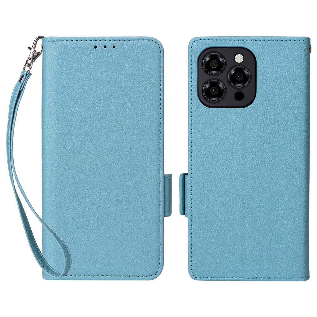 For Doogee Note 58 Pro/Note 58 Case with Wrist Strap Litchi Texture PU Leather Wallet Phone Cover