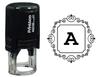 Printtoo Square Swirl Border Alphabet A Monogram Initial Self Inking Rubber Stamp Office