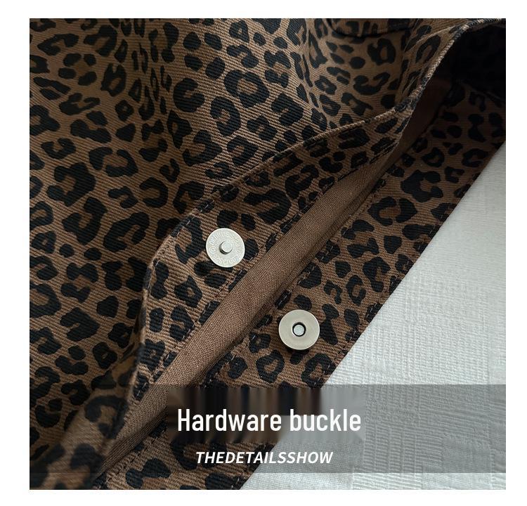 Korean Style Large Capacity Leopard Print Women's Shoulder Bag - 2025 Autumn Casual Tote