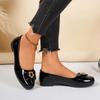 Женские туфли Slip on женские туфли на плоской подошве больших размеров для офиса и карьеры женские туфли на плоской подошве с металлическим украшением и завязкой-бабочкой с круглым носком женские