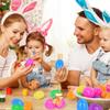 12Pcs Plastic Easter Eggs Fillable Kids Toy Candy Gift Packaging Box Happy Easter Party Home Decoration Birthday Party Supplies