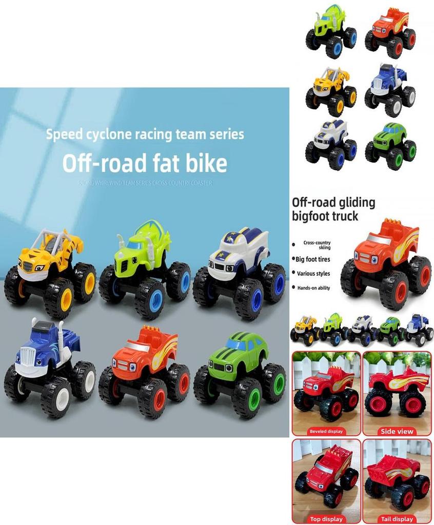 Машинки-монстры Блейз Инерционная Радиоуправляемая Внедорожная Машина с Огненной Тематикой Для Детей Набор Игрушек