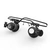 Adjustable 20x Magnifier Double Eye Glasses With Led Lights Headband Mount 20x Lens Magnifying Eyewear Multi-functional
