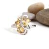 Gorgeous 925 Sterling Silver Leaf Fancy Design Ring Earrings Natural Citrine Gemstones Fine Jewelry Set for Women's Wedding Gift