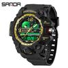 Sanda Молодежная Мода Светящиеся Водонепроницаемые Ударопрочные Будильник Мужские Часы