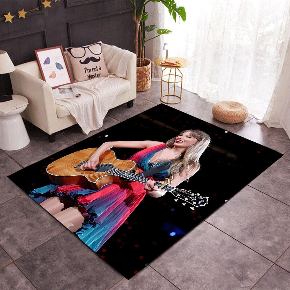 Taylor Swift Angel Themed Anti-Slip Rugs - Polyester Home Decor, Suitable for Bedrooms, Living Rooms, Doorways, Studios, and Decorations