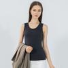 Winter Women Thermal Vest Seamless Velvet Fast Temperature Lock Round Neck Slim Fit Elastic Sleeveless Inner Wear Bottoming Tank Top