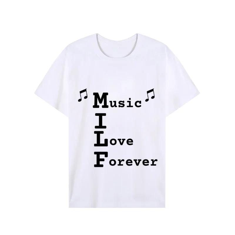 2023 Мужская футболка MILF Music I Love Forever с коротким рукавом Мужская свободная футболка Мужская лучшая брендовая новая мужская футболка с коротким рукавом
