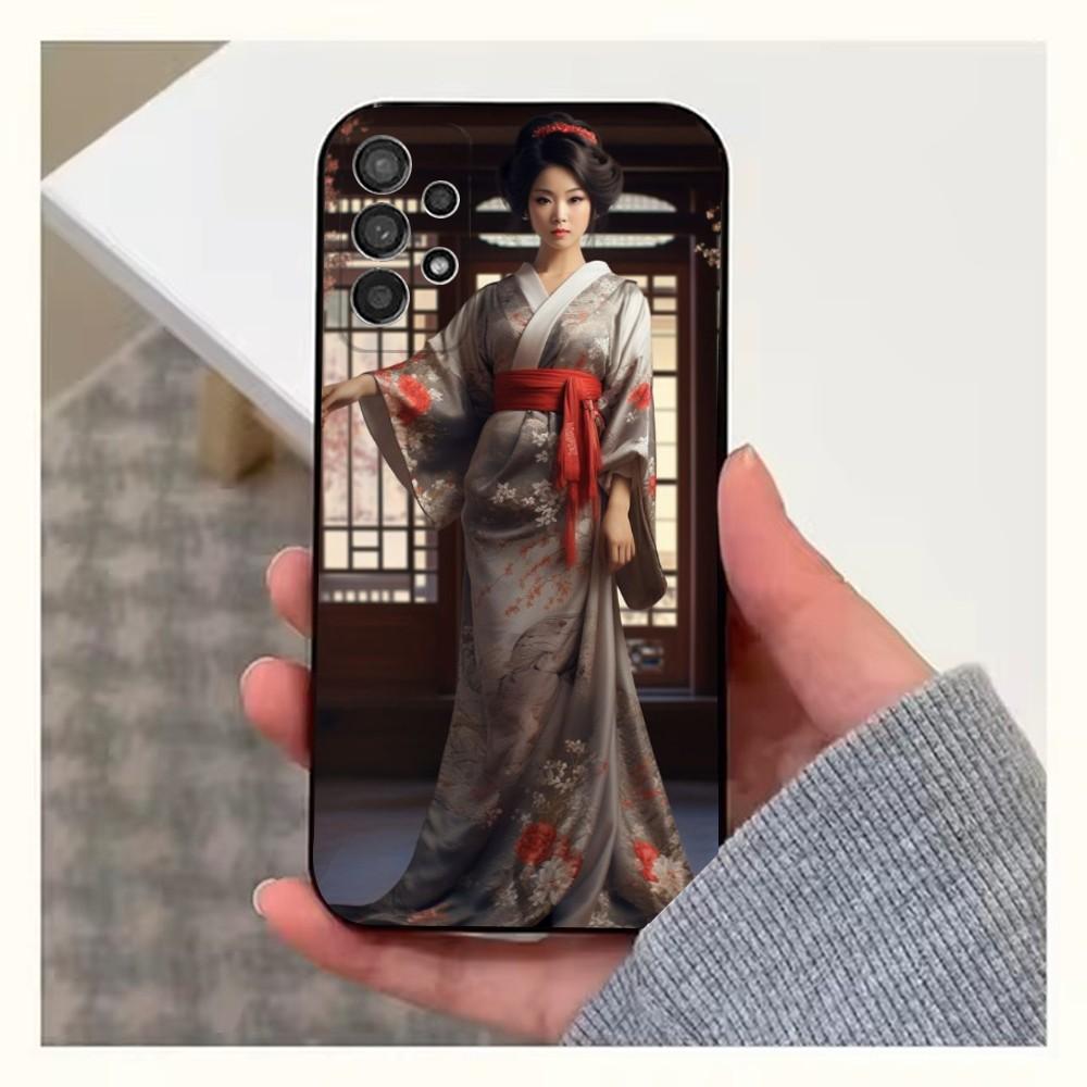 Чехол для телефона S-Самурай Воин Гейша Для Samsung S25,S24,S23,S22,S20,S21,S10,Ultra,Plus,Lite,FE, Мягкий Силикон Черный Чехол