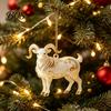 Artistic Pattern Holiday Pendant 2D Acrylic Goat Christmas Ornament, Cute Animal Sheep Hanging Decor for Translucent Gradient Ornament Tree,