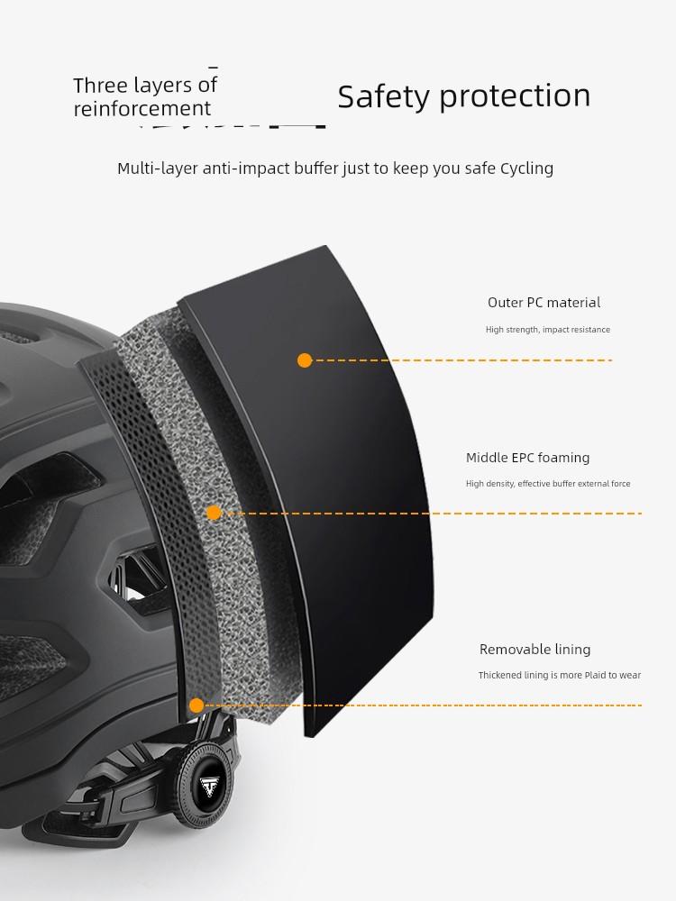 Captain Tass Bicycle Cycling Helmet Mountain Highway Vehicle Bicycle Men's and Women's Glasses Integrated Breathable Cycling Cycling Equipment