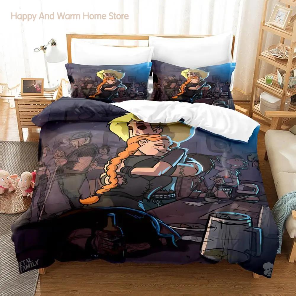 Комплект постельного белья Metal Family Single Twin Full Queen King Size Bed Set Aldult Boy Bedroom Duvetcover Sets 3D Anime Bed Sheet Set